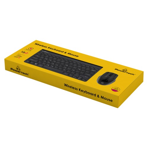 Powertech POWERTECH set ποντίκι & πληκτρολόγιο PT-940, ασύρματο, 1200DPI, μαύρο