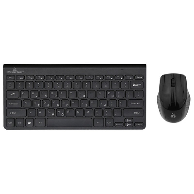Powertech POWERTECH set ποντίκι & πληκτρολόγιο PT-940, ασύρματο, 1200DPI, μαύρο