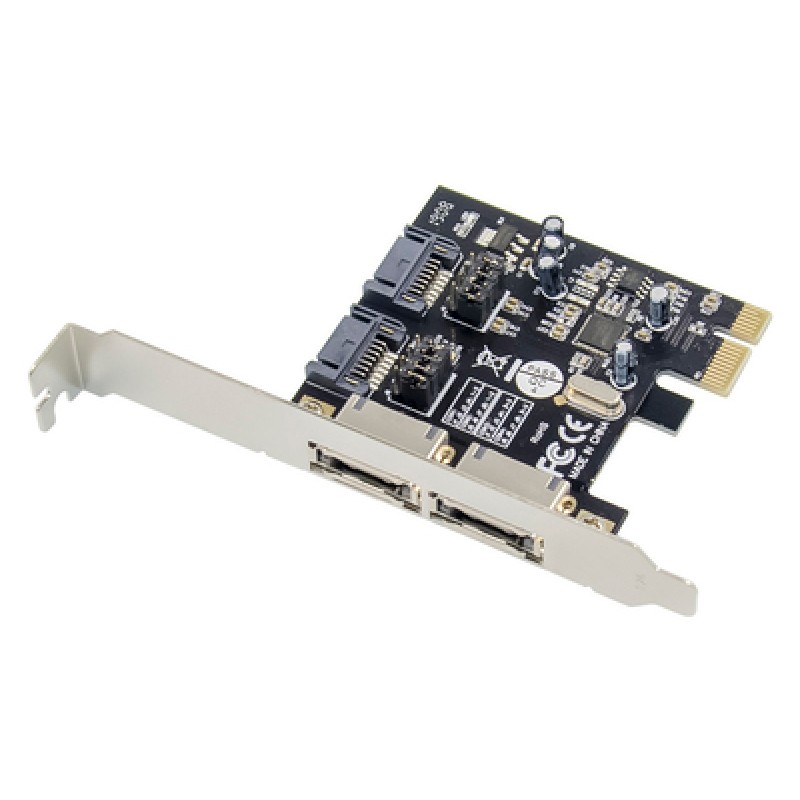 Powertech POWERTECH κάρτα επέκτασης PCIe σε 2x SATA ST51, ASM1061, low profile