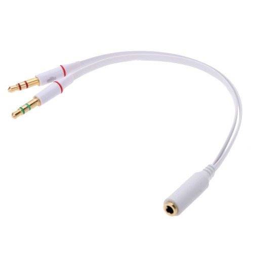 Powertech POWERTECH καλώδιο 2x 3.5mm σε 3.5mm θηλυκό CAB-J048, 0.2m, λευκό