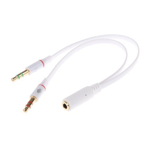 Powertech POWERTECH καλώδιο 2x 3.5mm σε 3.5mm θηλυκό CAB-J048, 0.2m, λευκό