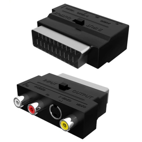 Powertech POWERTECH αντάπτορας SCART σε audio/video & S-Video CAB-S011, μαύρος