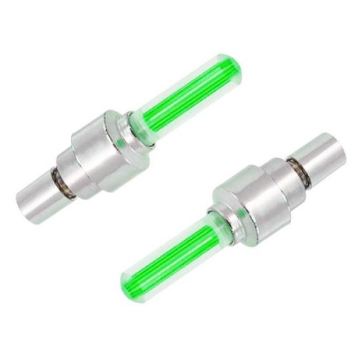 UNBRANDED Καπάκι βαλβίδας ποδηλάτου BIKE-0030, LED, 6.5cm, 2τμχ, πράσινο