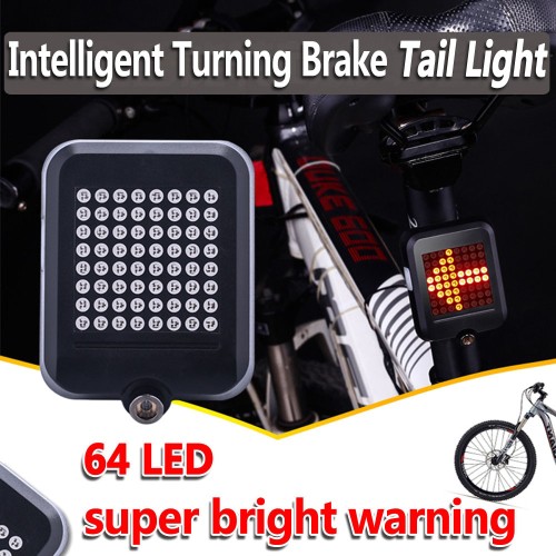 UNBRANDED Έξυπνος οπίσθιος φωτισμός ποδηλάτου BIKE-0034, LED, μπαταρία, USB, μαύρο