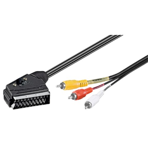 GOOBAY GOOBAY καλώδιο SCART 21-pin σε 3x RCA 50364, 2m, μαύρο
