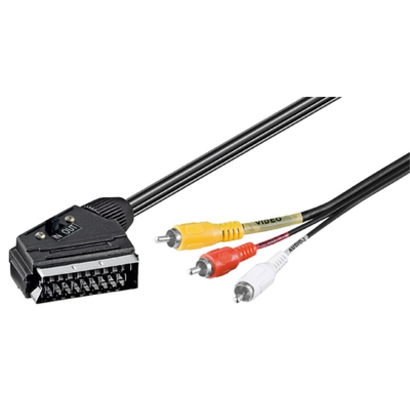 GOOBAY GOOBAY καλώδιο SCART 21-pin σε 3x RCA 50364, 2m, μαύρο