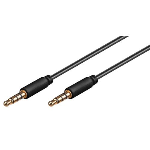 GOOBAY GOOBAY καλώδιο ήχου 3.5mm 63828, 4 pin stereo, copper, 1.5m, μαύρο