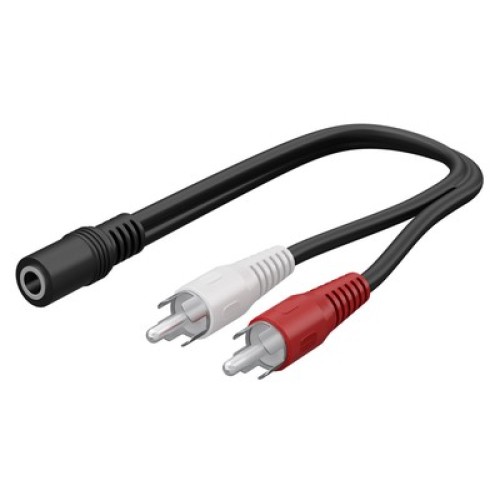 GOOBAY GOOBAY καλώδιο 3.5mm θηλυκό σε 2x αρσενικό RCA 50092, 0.2m, μαύρο