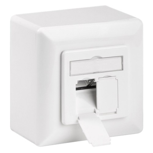 GOOBAY GOOBAY επιτοίχια πρίζα CAT 6a 68572, 2x RJ45, 80x80mm, λευκή