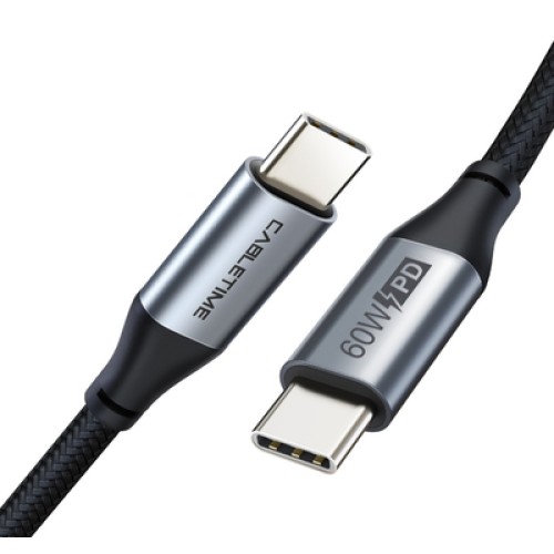CABLETIME CABLETIME καλώδιο USB-C CMCM60W, 60W PD, 480Mbps, 1m, μαύρο