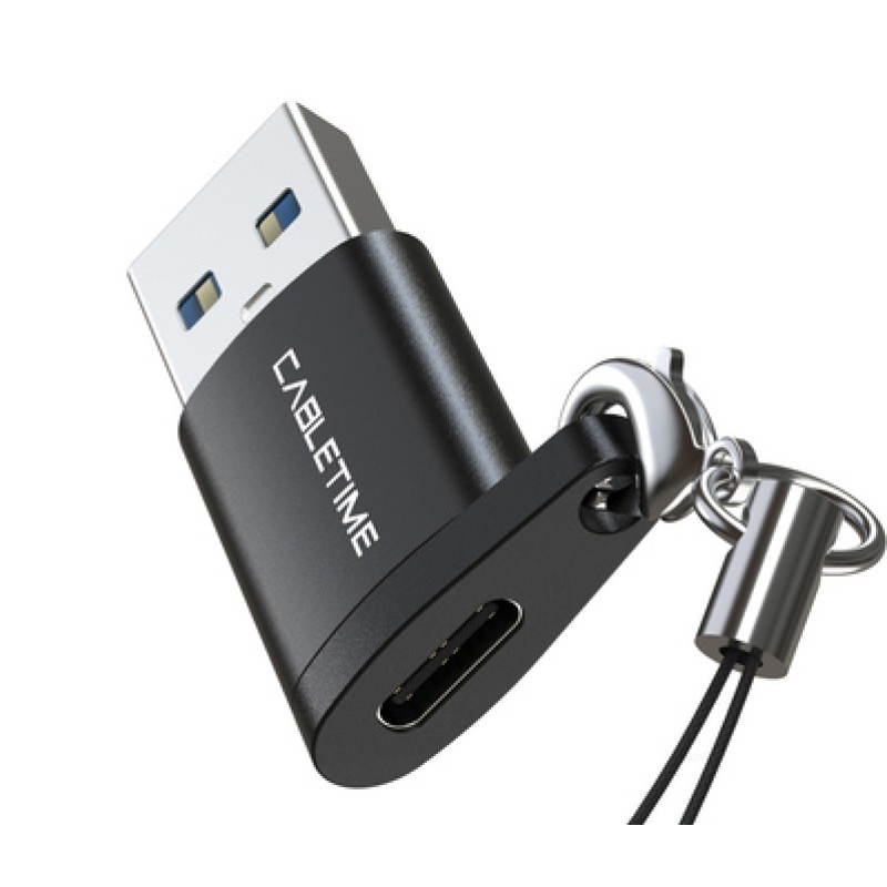 CABLETIME CABLETIME αντάπτορας USB-C σε USB CT-AMCF, 2.1A, 5Gbps, μαύρος