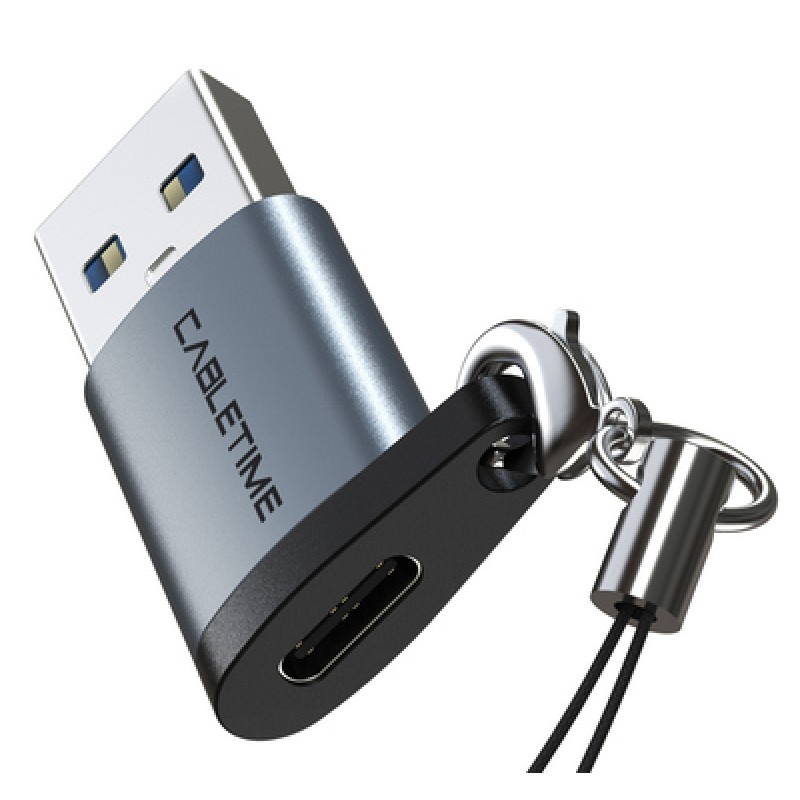 CABLETIME CABLETIME αντάπτορας USB-C σε USB CT-AMCF, 2.1A, 5Gbps, γκρι