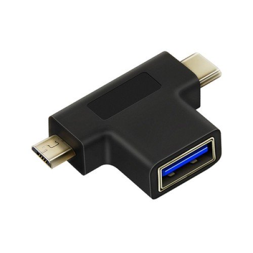 CABLETIME CABLETIME αντάπτορας USB σε USB-C & micro USB CT-3IN1-AB, 5Gbps, μαύρος