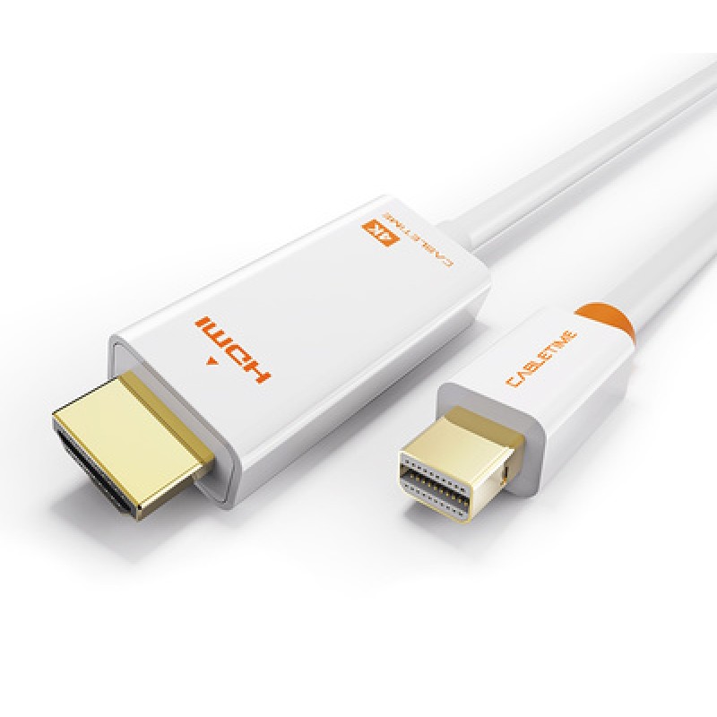 CABLETIME CABLETIME καλώδιο mini DisplayPort σε HDMI CT-03G4K60, 4K, 1.8m, λευκό