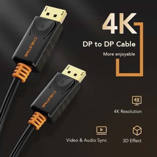 CABLETIME CABLETIME καλώδιο DisplayPort CT-01G, 4K/60Hz, 1.8m, μαύρο