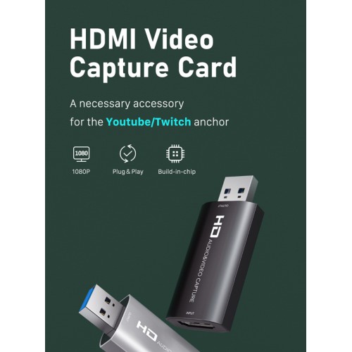 CABLETIME CABLETIME video capture CT-HVC-AB, HDMI/USB σύνδεση, 4K/30Hz, μαύρο