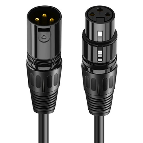 CABLETIME CABLETIME καλώδιο μικροφώνου XLR AV350, 3P, M/F, 24AWG, 5m, μαύρο