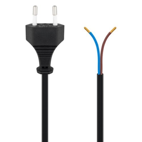 GOOBAY GOOBAY καλώδιο τροφοδοσίας Euro male 2x0.75 mm² 50085, 1.5m, μαύρο