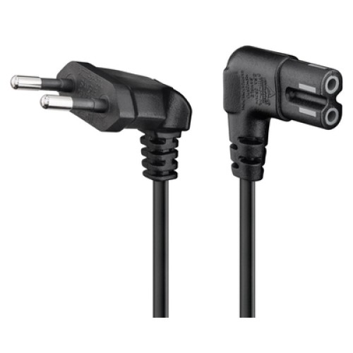 GOOBAY GOOBAY καλώδιο τροφοδοσίας Euro 97346, γωνιακό, 2x0.75 mm², 1m, μαύρο