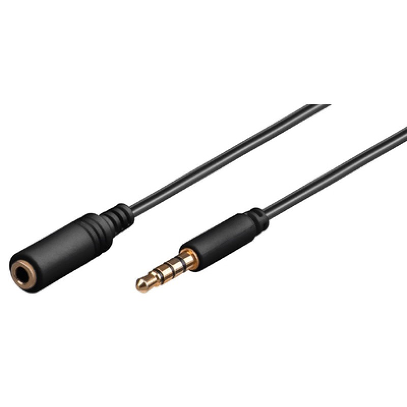 GOOBAY GOOBAY προέκταση καλωδίου ήχου 3.5mm 62480, 4 pin stereo, CU, 3m, μαύρο