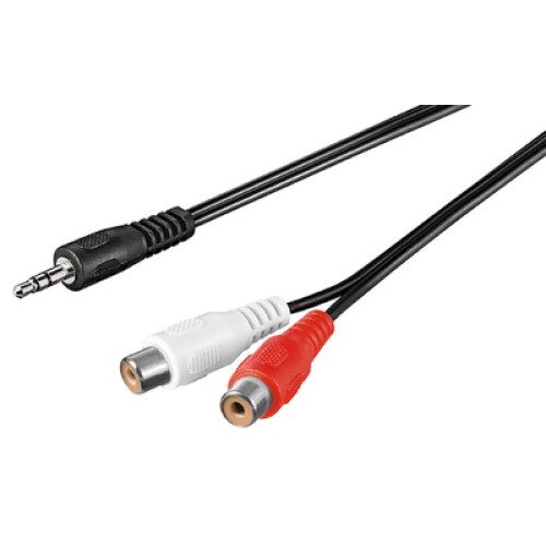 GOOBAY GOOBAY καλώδιο 3.5mm αρσενικό σε 2x θηλυκό RCA 50116, 1.5m, μαύρο