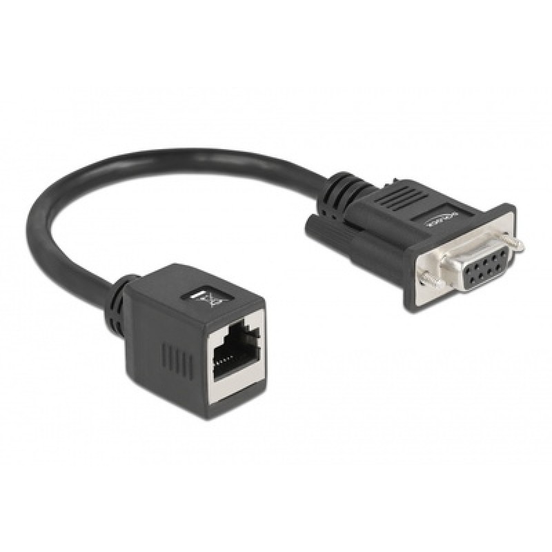 DELOCK DELOCK αντάπτορας από serial DB9 RS-232 σε RJ45, μαύρος