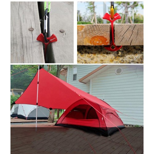 Powertech POWERTECH πασαλάκια σκηνής για ξύλινο δάπεδο TOOL-0071, μαύρο, 4τμχ