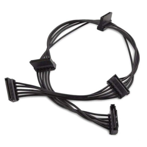Powertech POWERTECH καλώδιο SATA 15pin σε 4x SATA 15pin CAB-W038, 40cm, μαύρο
