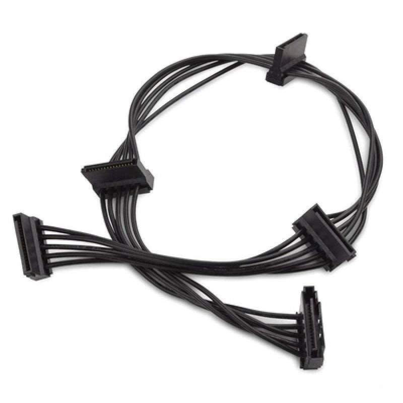 Powertech POWERTECH καλώδιο SATA 15pin σε 4x SATA 15pin CAB-W038, 40cm, μαύρο