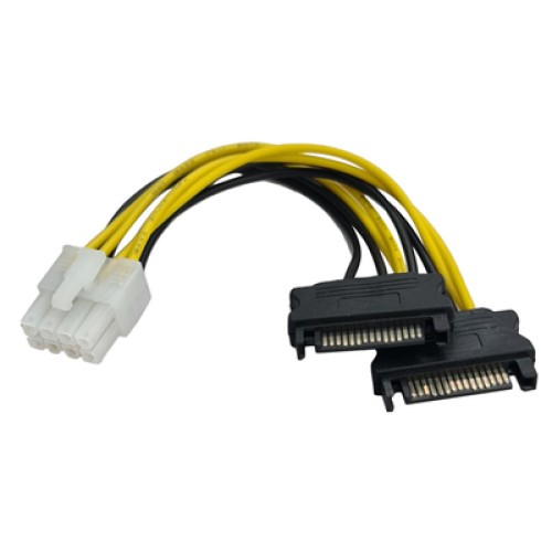 Powertech POWERTECH καλώδιο EPS 8pin σε 2x SATA 15pin CAB-W039, 15cm
