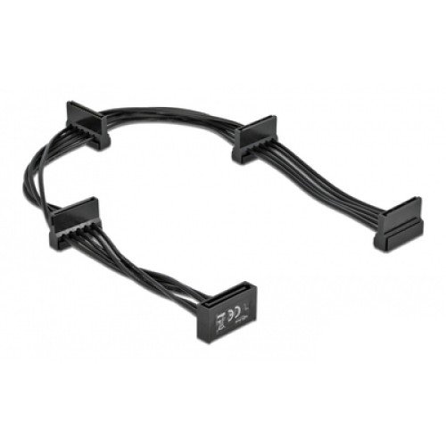 DELOCK DELOCK καλώδιο SATA 15pin σε 4x SATA 15pin 60395, 40cm, μαύρο