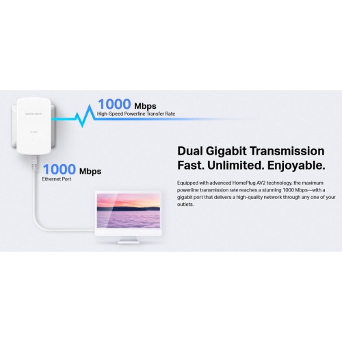 MERCUSYS MERCUSYS Powerline MP500 Kit, AV1000 Gigabit, Ver: 1.0