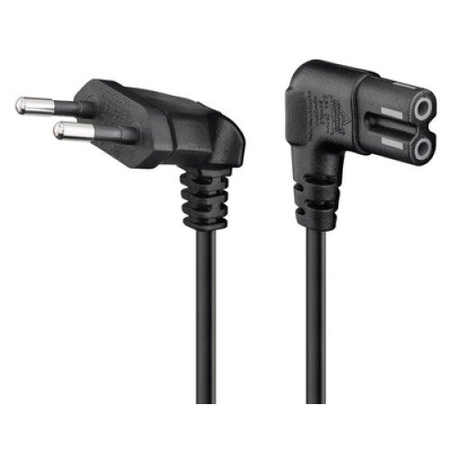 GOOBAY GOOBAY καλώδιο τροφοδοσίας Euro 56588, γωνιακό, 2x0.75 mm², 0.5m, μαύρο