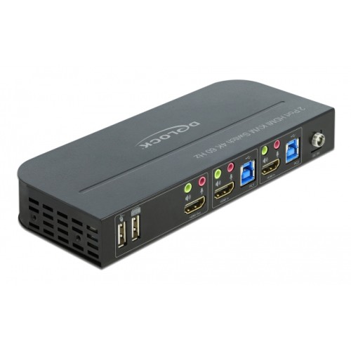 DELOCK DELOCK HDMI KVM Switch 11481, 2 ports, USB 3.0, Audio, 4K/60Hz, μαύρο