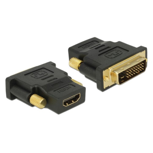 DELOCK DELOCK αντάπτορας DVI 24+1 σε HDMI 65466, 4K, gold-plated, μαύρος