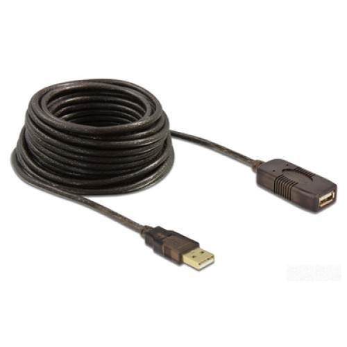DELOCK DELOCK καλώδιο USB 2.0 αρσενικό σε θηλυκό 82308, active, 5m, μαύρο