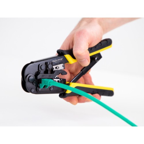 DELOCK DELOCK εργαλείο πτύχωσης με απογυμνωτή καλωδίων RJ45/12/11 90505, 8+6+4P