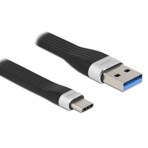 DELOCK DELOCK καλώδιο USB 3.2 σε USB-C 85771, 3A, 5Gbps, FPC, 13.5cm, μαύρο