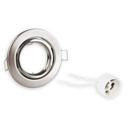 Powertech POWERTECH μεταλλικό πλαίσιο spot & ντουί GU10-003, χωνευτό, 81x31.5mm