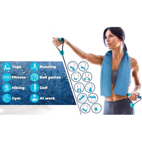 UNBRANDED Μαντήλι λαιμού με τσαντάκι μεταφοράς 48836, 75 x 9cm, μπλε με dots