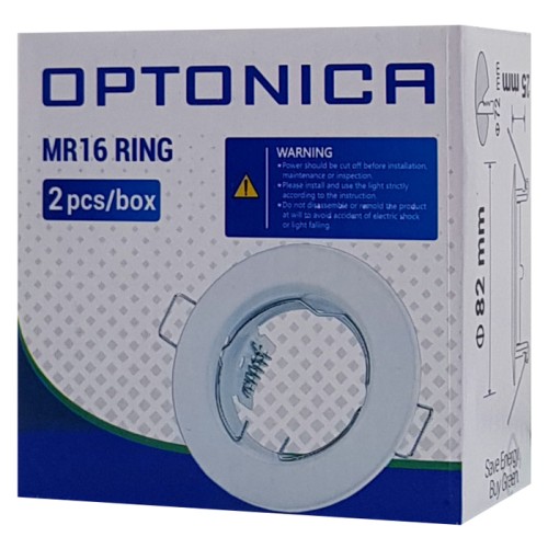OPTONICA OPTONICA μεταλλικό πλαίσιο spot για MR16 5071, χωνευτό, 82x28mm, 2τμχ