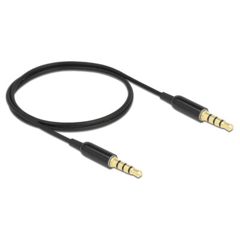 DELOCK DELOCK καλώδιο 3.5mm 66075, CTIA, 32AWG, 0.5m, μαύρο