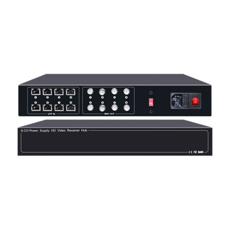 FOLKSAFE FOLKSAFE video and power receiver hub FS-HD4608VPS12, 8 channel