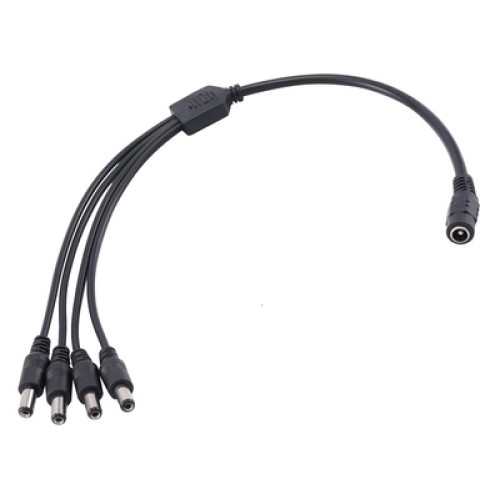 FOLKSAFE FOLKSAFE splitter DC1F4M, 1 θηλυκό σε 4 αρσενικά, 5.5x2.1mm, 4τμχ