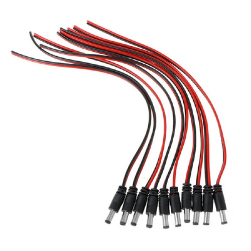 FOLKSAFE FOLKSAFE καλώδιο FS-DCPIGTAIL-M με αρσενικό βύσμα 5.5x2.1mm, 10τμχ