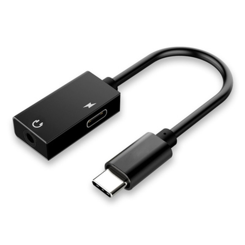 Powertech POWERTECH αντάπτορας USB-C σε USB-C & 3.5mm CAB-UC053, μαύρος