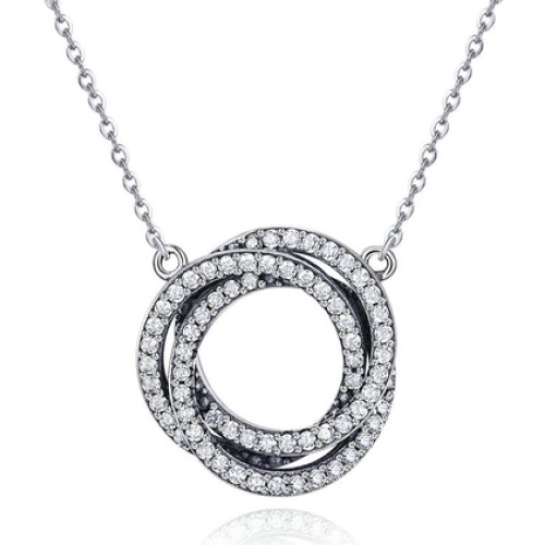 BAMOER BAMOER κολιέ SCN259 με κυβική ζιρκόνια, ασήμι 925, ασημί