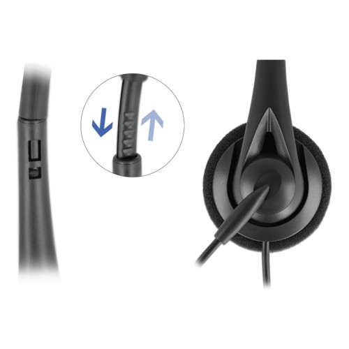 DELOCK DELOCK headphones με μικρόφωνο 27177, mono, USB, volume control, μαύρα