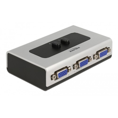 DELOCK DELOCK VGA switch 87758, 2 σε 1, bidirectional, 1080p/60Hz, ασημί