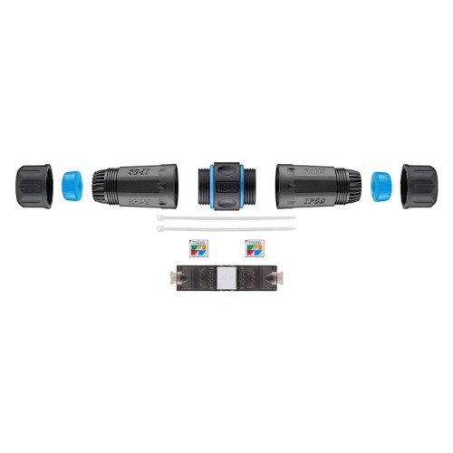 GOOBAY GOOBAY αδιάβροχος σύνδεσμος RJ45 Cat 6A 44416, IP68, μαύρο